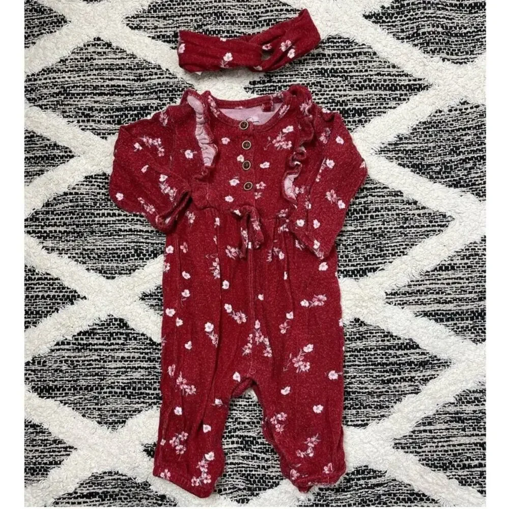 Baby Clothing Set with Floral and Denim Pieces size 3-6 mo fall winter bundle
